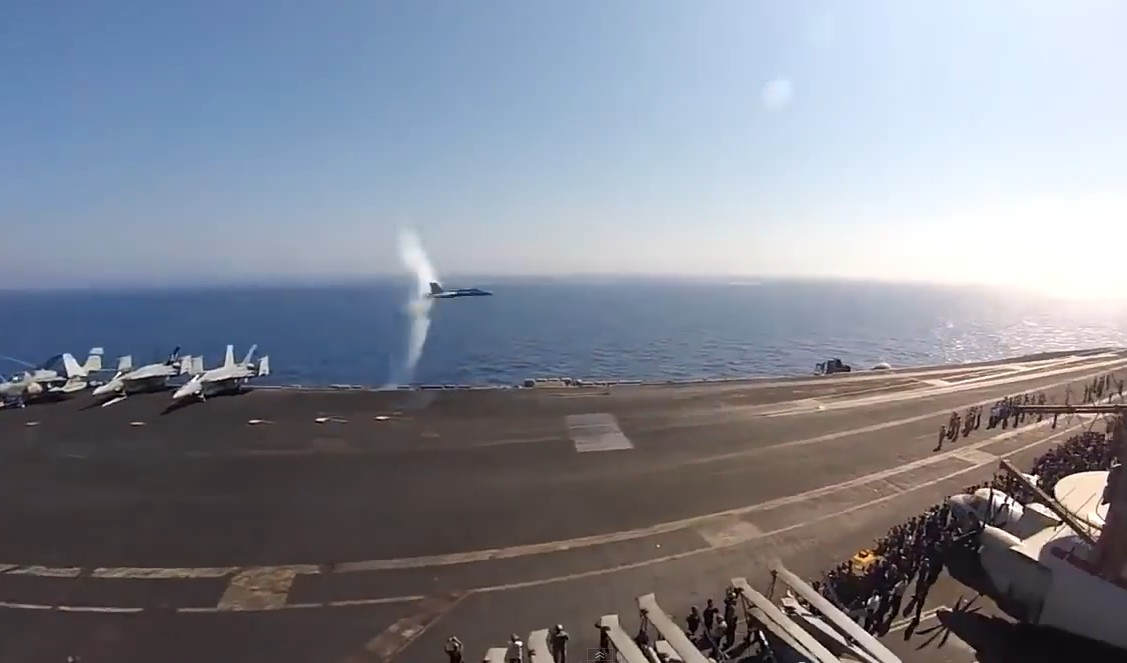 F/A-18C breaking the speed of sound