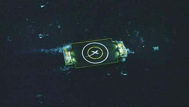 SpaceX ship in the Atlantic Ocean