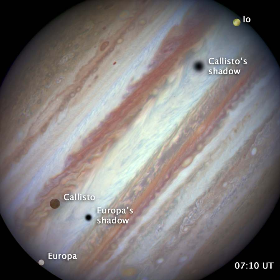 Jupiter’s 3 moons Eclipse