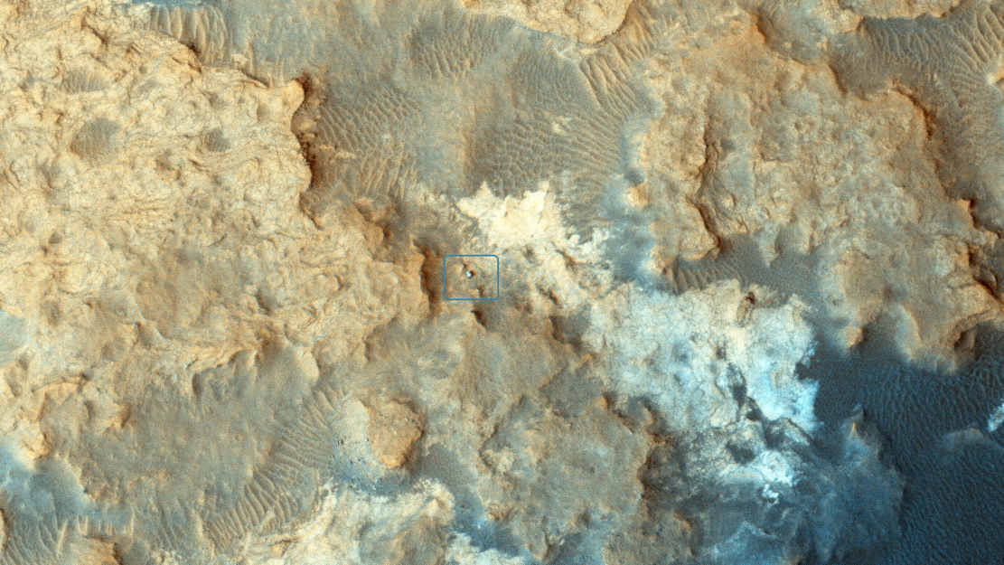 Curiosity Mars Rover from HiRISE