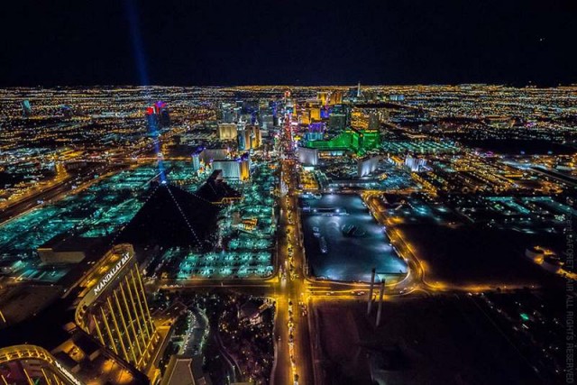 Las Vegas at night, from 10,800