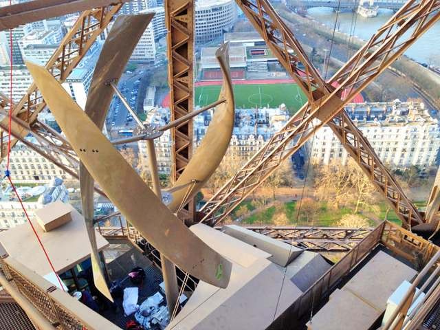 Wind Turbines on Eiffel Tower 
