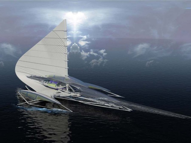 Fresnel Hydrofoil Trimaran (2)