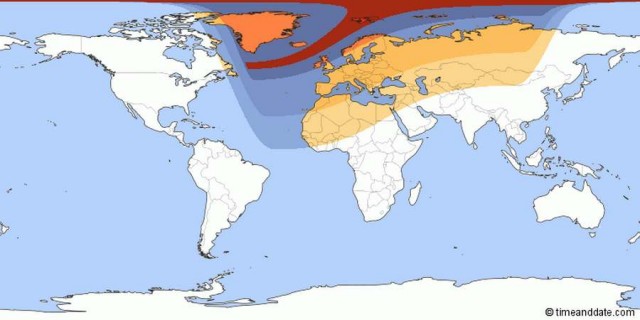 Total Solar Eclipse on March 20th, map