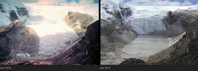 Melting Qori Kalis glacier Peru