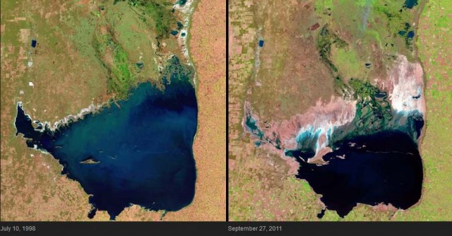 Lake shrinkage, Argentina