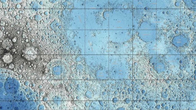 Lunar landscape compiled by US Geological Survey