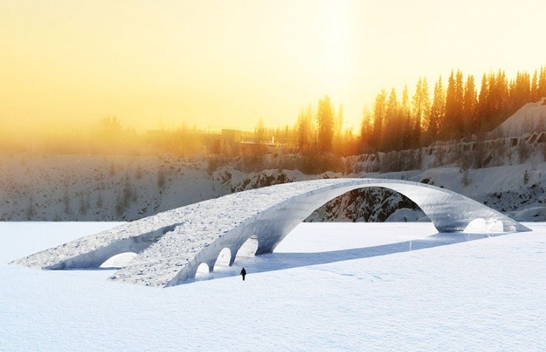 50-meter-long Ice bridge