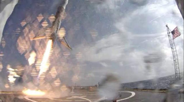 Falcon 9 hit target, but tipped over
