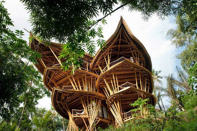 Bamboo houses in Indonesia