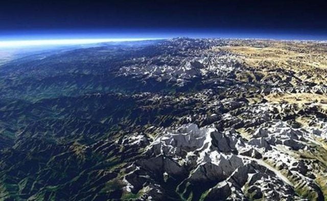 the Himalayas from space