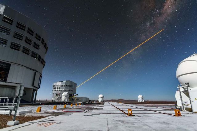 Laser guide star units on Unit Telescope 4