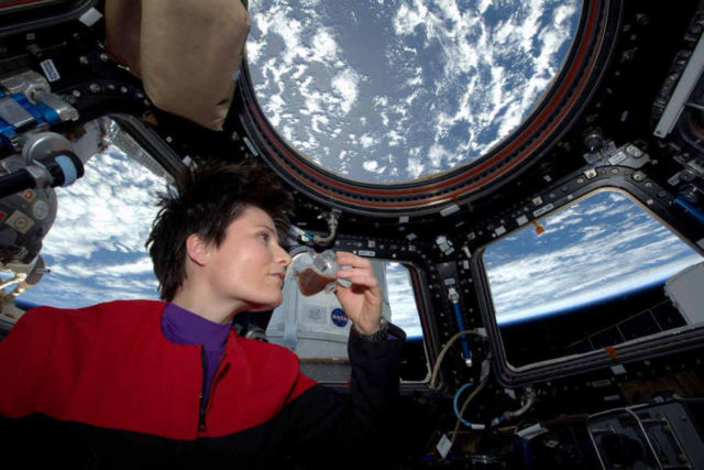 new zero gravity espresso maker in ISS