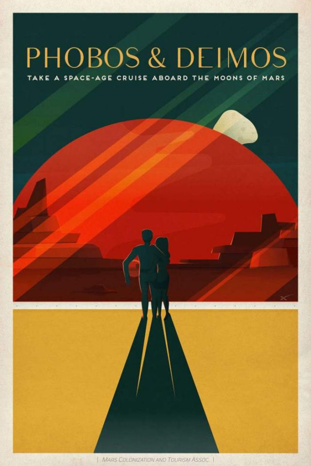 Phobos and Deimos travel poster
