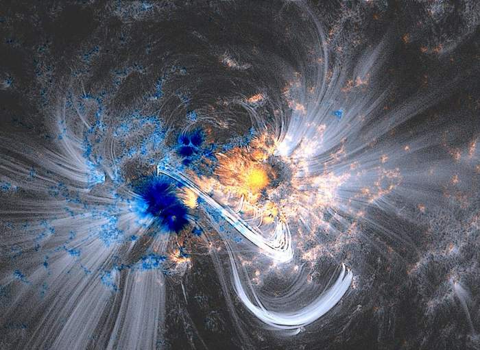 Coronal loops seen over a sunspot group