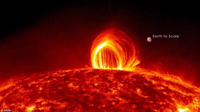 Coronal loops seen over the sun