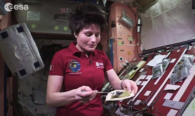 ESA astronaut Samantha Cristoforetti is cooking