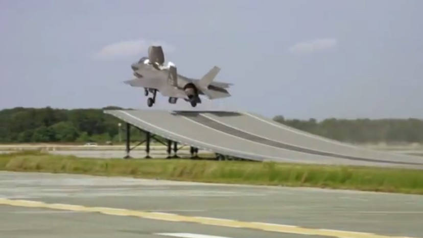 First F-35B fly from a ski jump launch