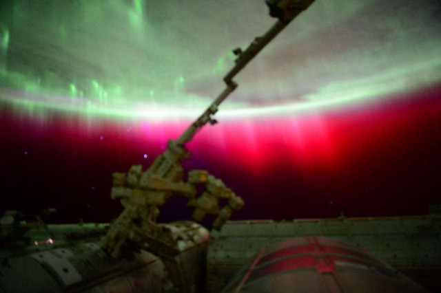 Red Aurora from ISS