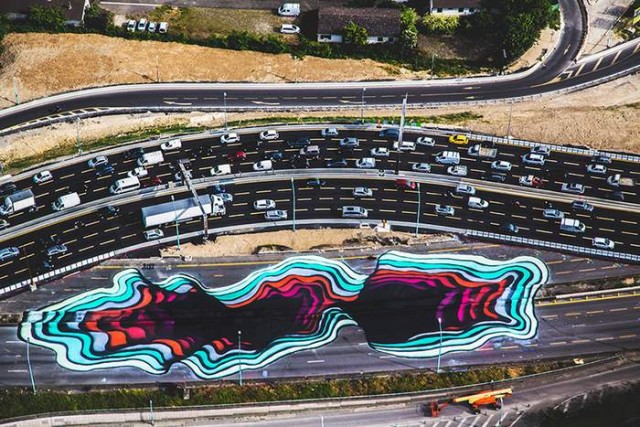 Giant Optical Illusion in Paris by 1010