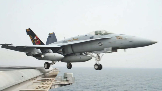 F-18 Hornet taking off form an Aircraft Carrier