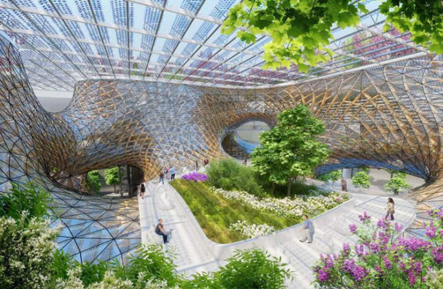 Wooden Orchids Shopping Mall by Vincent Callebaut