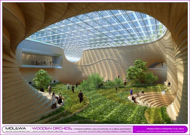 Wooden Orchids Shopping Mall by Vincent Callebaut (2)