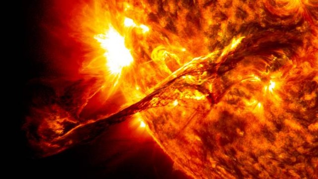 A solar prominence erupts in August 2012