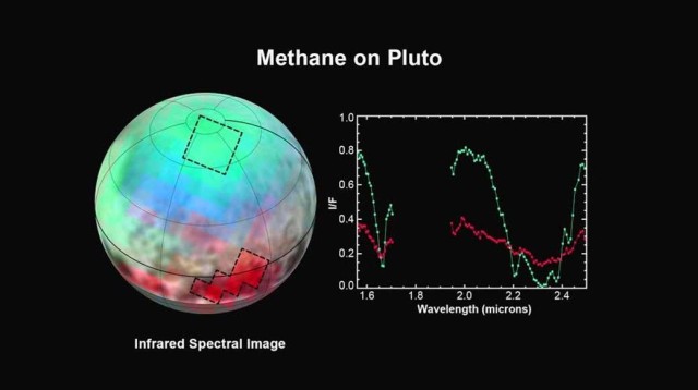 Map showing distribution of methane on Pluto