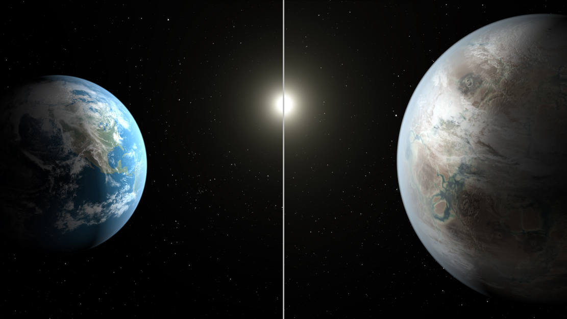 Kepler-452b exoplanet compaired to Earth
