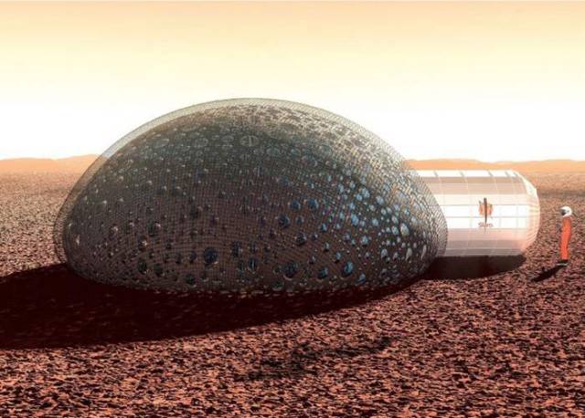 3D-printed bubble house for living on Mars