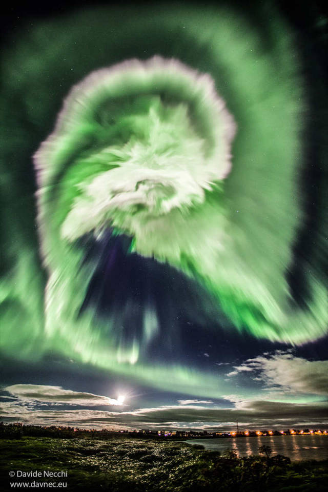 Spiral Aurora over Iceland