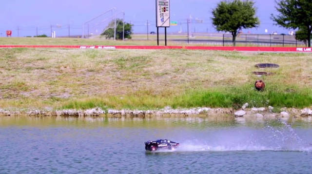 Traxxas RC car is so fast it can drive on water 