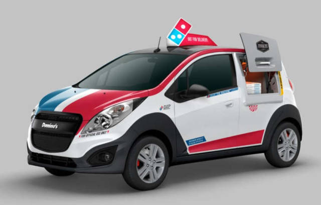 Domino's Pizza delivery car with its own oven 