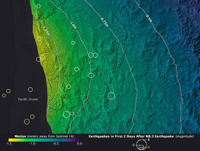 Earth Motion from the Illapel Earthquake