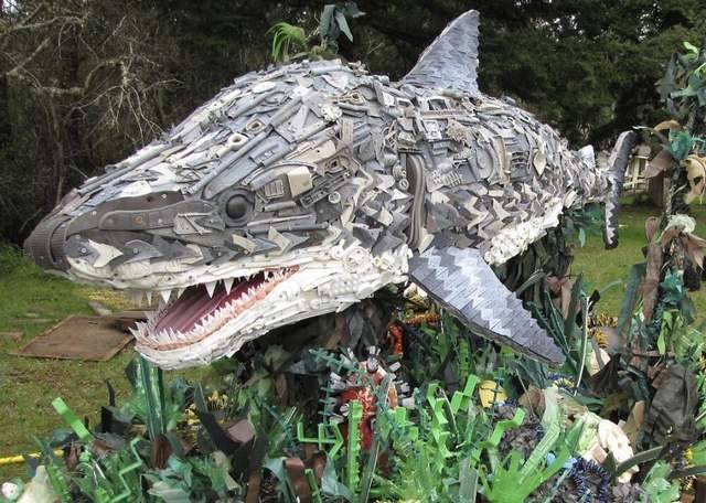 Sculptures Made Entirely Of Beach Waste
