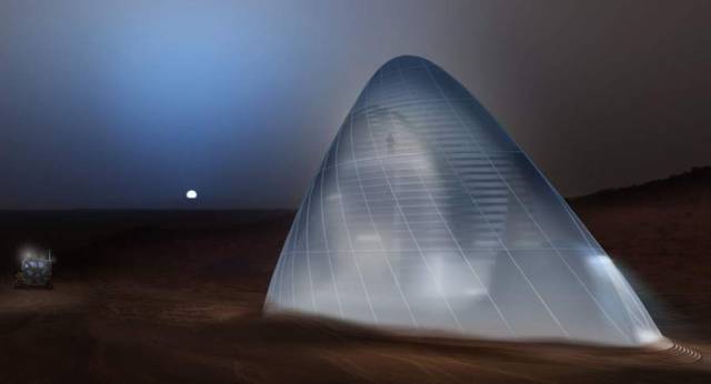 Ice House 3D-printed ice shell on Mars