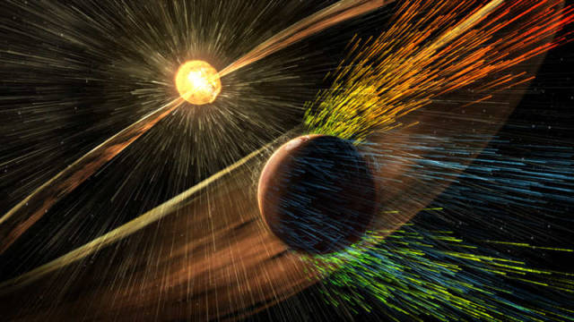 Solar Wind stripped Martian Atmosphere