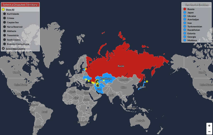 A World map of Disputed Territories