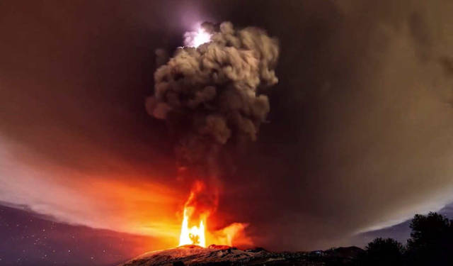 Mount Etna Erupts 