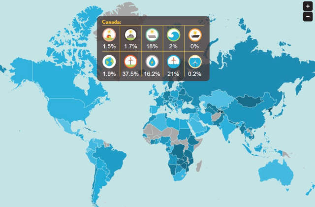 Map to see future projected energy mix