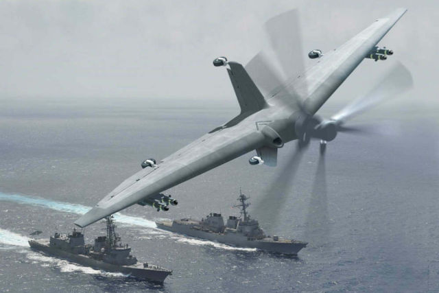 Unmanned VTOL Aircraft designed for small Ships