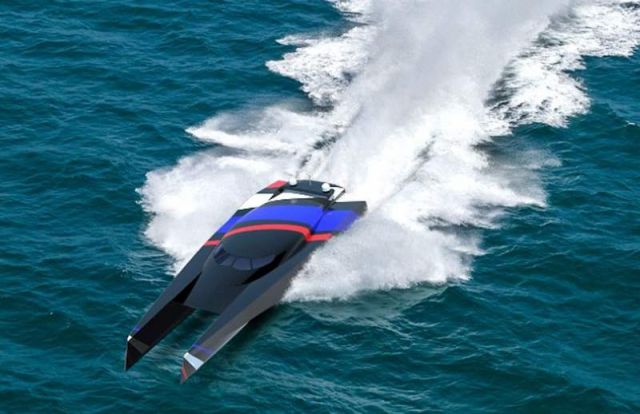 Team Great Britain wave-piercing powerboat