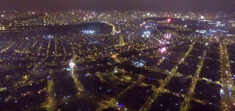 Fireworks over Lima, Peru by Drone