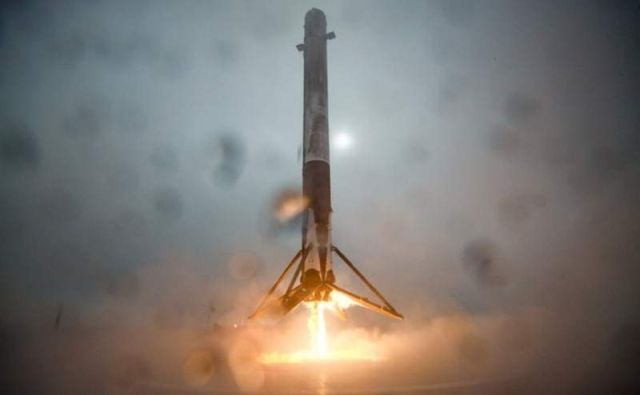 SpaceX rocket during landing