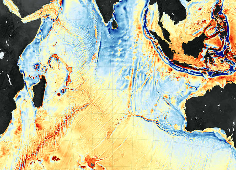 Seafloor gravity anomalies in the western Indian Ocean