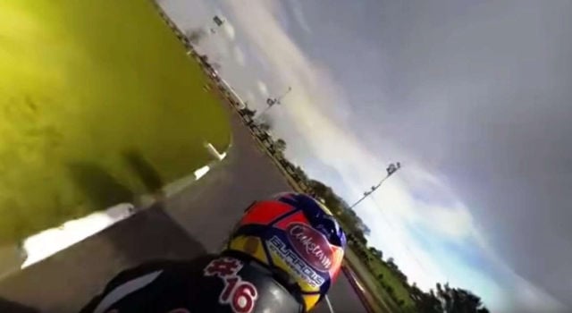 360° view of a very fast motorbike practice lap