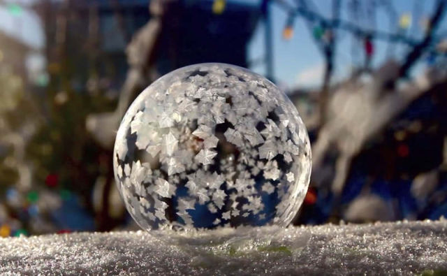 Frozen Soap Bubbles