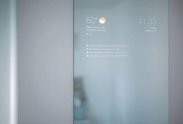 Google Now Mirror in your Bathroom 