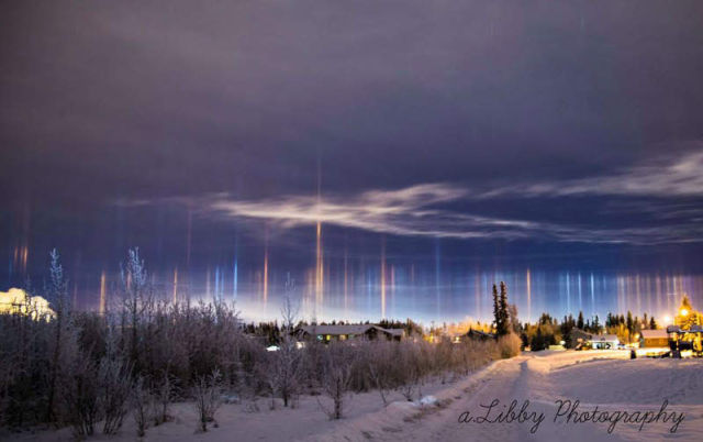 Light Pillars over Alaska 